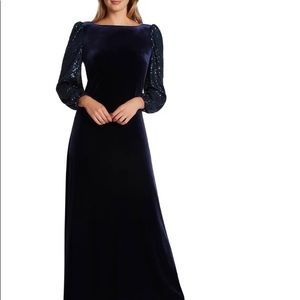 🦋 TAHARI - Knit Dress Velvet Navy